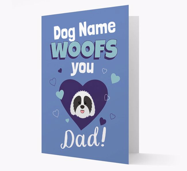 'I Woof You Dad' - Personalised {breedFullName} Card